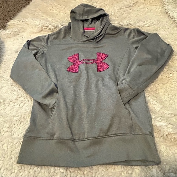 Under Armour  Big Logo  Fleece Hoodie S semi fit Cold Gear storm #4👠 - Picture 1 of 4